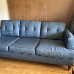 2 Couches, 1 Recliner , 1 Rolling Desk Chair
