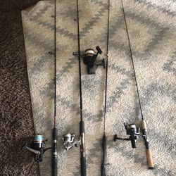 fishing poles and reels