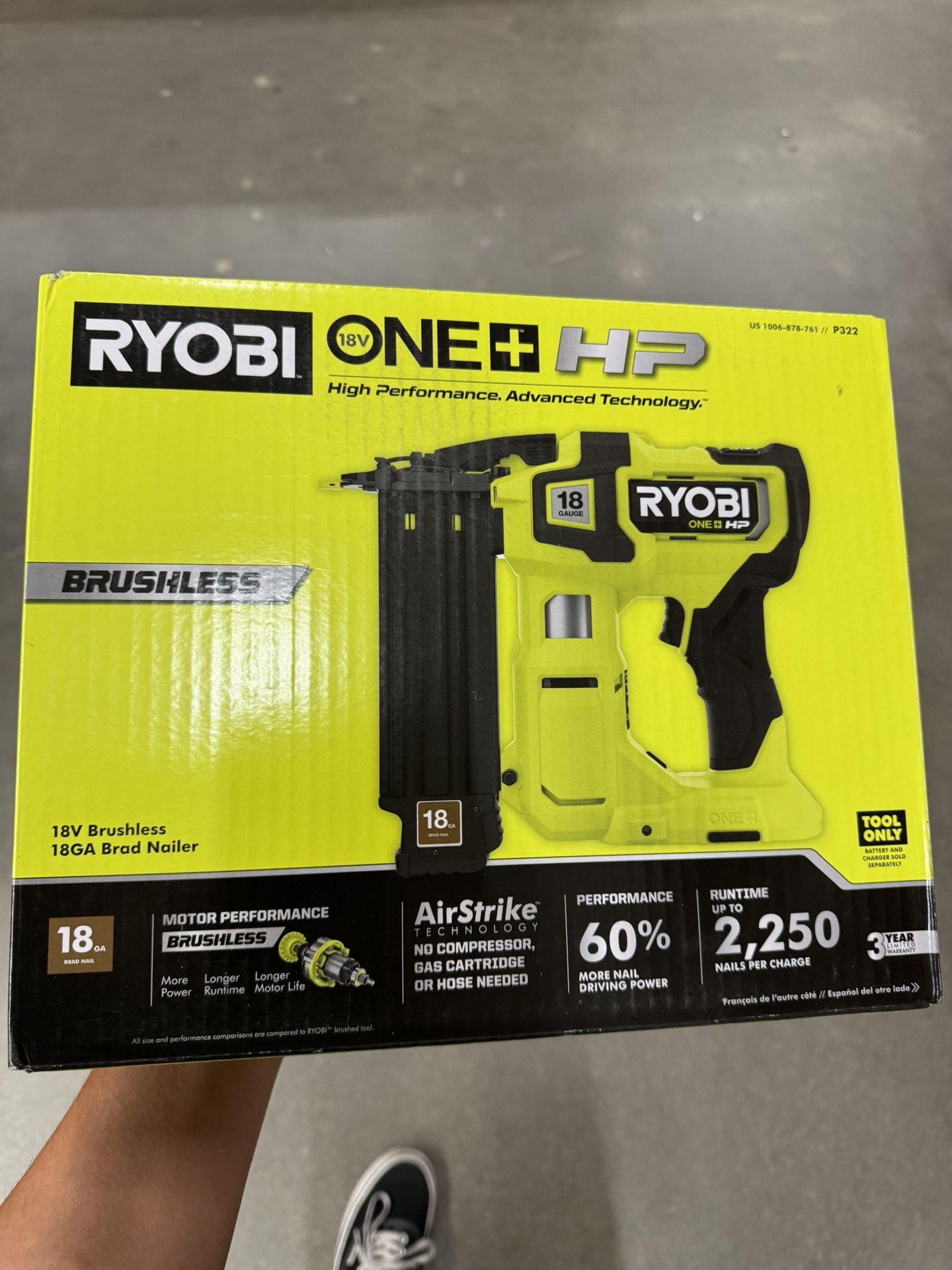 Brushless 18GA Brad Nailer