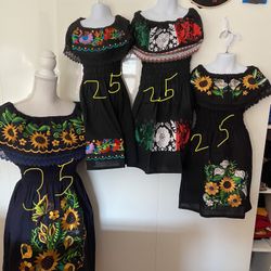Embroidered Mexican Dress Vestidos Bordado Mexicanos