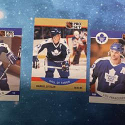 Toronto Maple Leafs 3x Player Cards Excellent Condition Leeman, Sittler, & Franceschetti