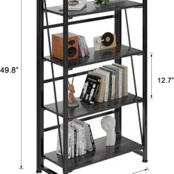 Multifunctional Folding Bookshelf, No-Assembly Plant Stand Storage Rack Shelves for Home Office
