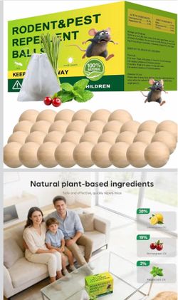 33 Pack Peppermint Rodent Repellent - Portable Mouse Repellent for Indoor & Outdoor Use, Long-Lasting Safe Mice Repellent, Natural Effective Mouse Rep