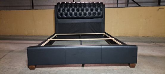Queen Size Black Ulpostered Bed Frame..