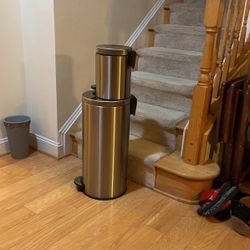 Stainless steel trashcan and bathroom trashcans with Ideal for bathroom and kitchen set