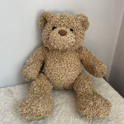 Vintage Build A Bear Curly Teddy Bear Leather Paws Vintage 