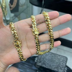 10mm 12mm 14mm Waterproof 5x Gold Plated Premium Quality Chain