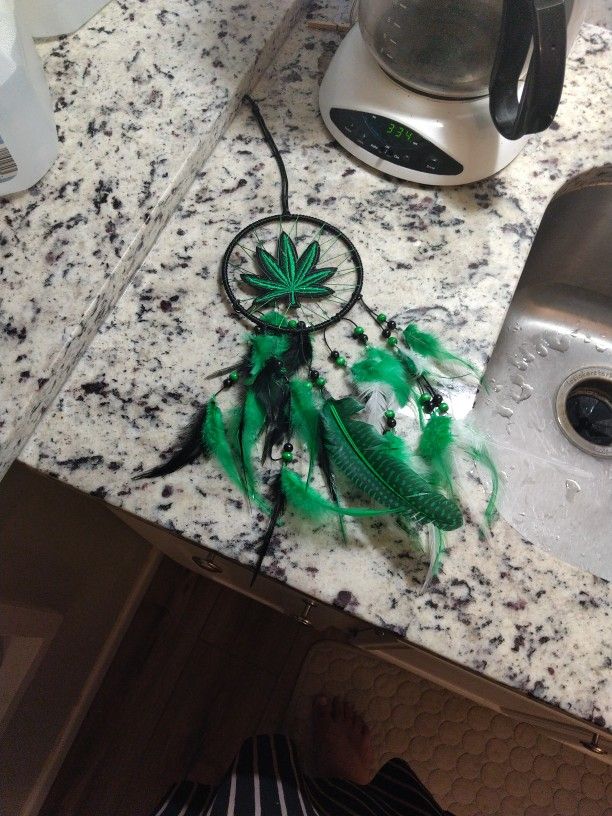 Handmade Marijuana Dreamcatcher