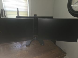 3-Monitor Dell 24” Setup with Triple Monitor Stand — Good Condition