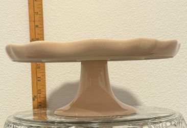 Hearth and Hand Scalloped Stoneware Dessert Cake Stand in the color Pink Blush
