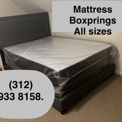 New Mattress, Boxprings & Metal Frame. All Sizes Available. Excellent Quality Low Prices. Twin Mattress At $99. Hablamos Español.