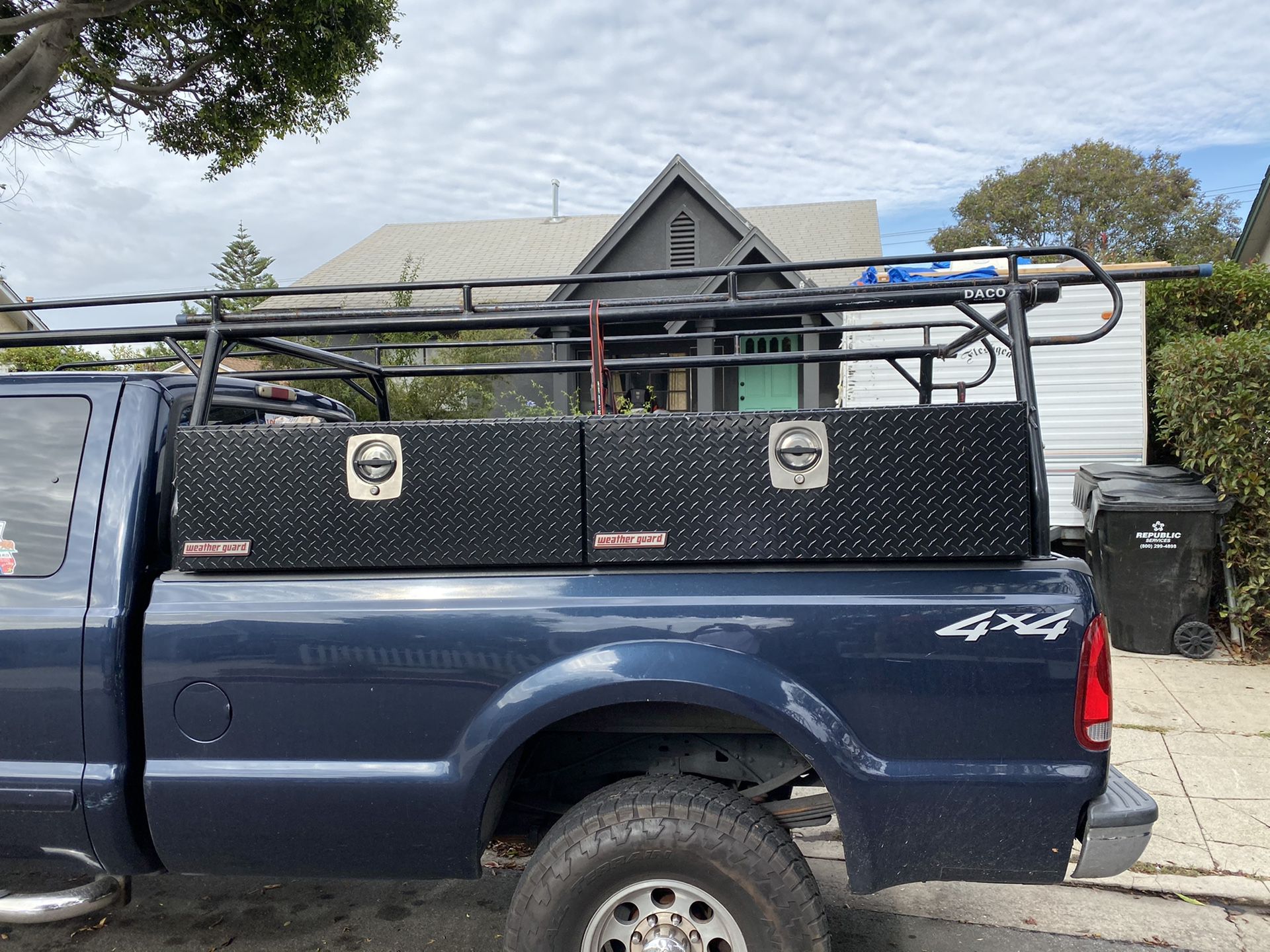Daco truck rack and two weather guard tool boxes truck is not included only rack and tool boxes