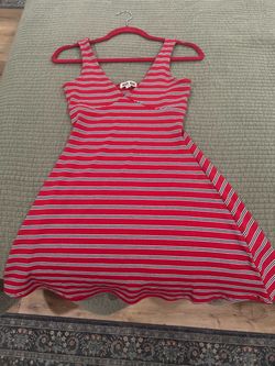 Derek Heart Red Striped Skater Dress Size S