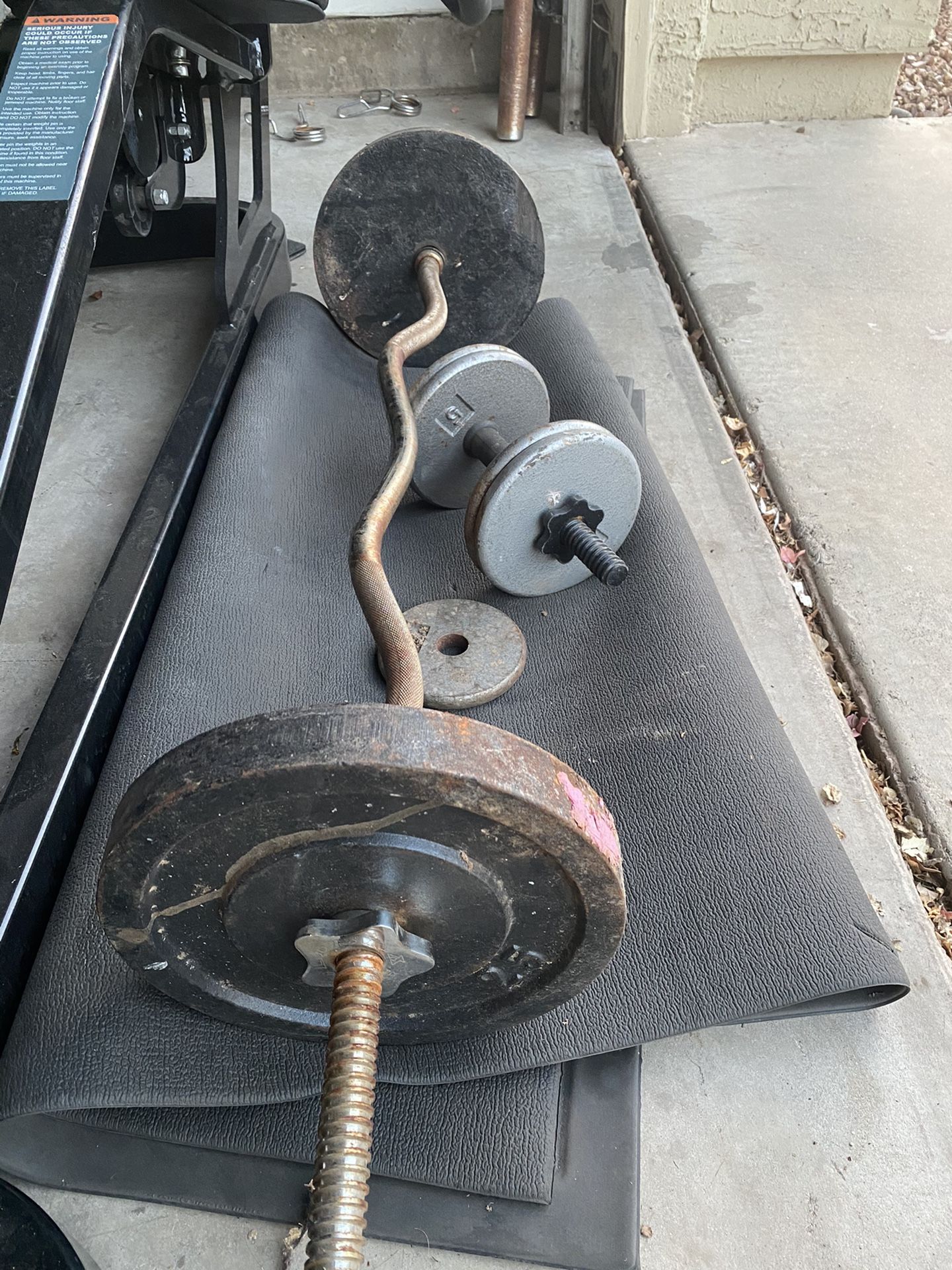 Curl Bar Set with 50 pounds + A Freebie!