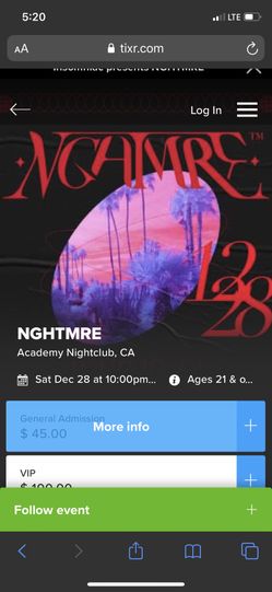 NGHTMRE 12/28 Academy Tickets