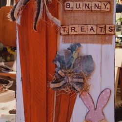 Cute Easter Carrots Sign,  15" Inches Tall