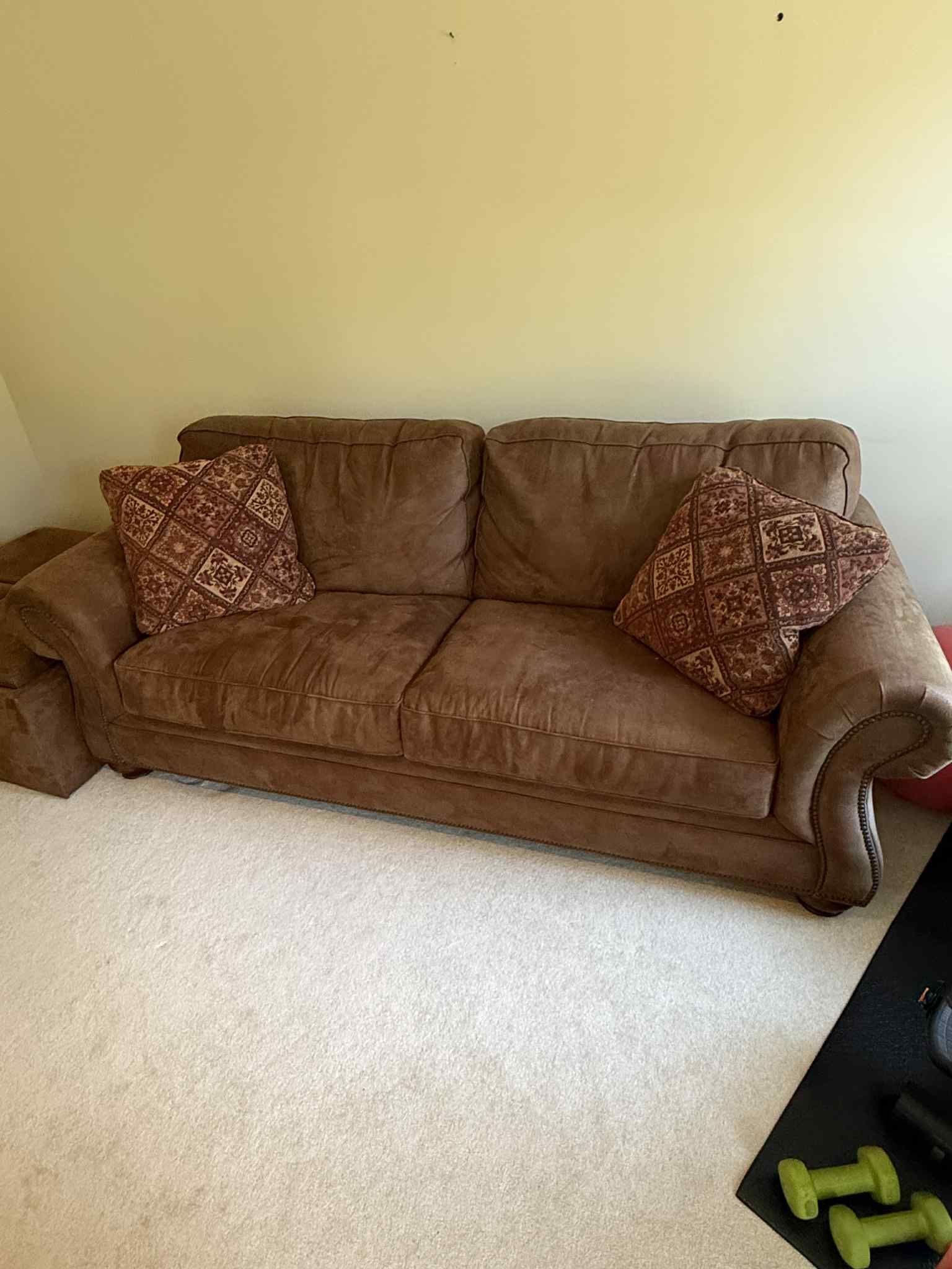 Brown Suede Sleeper Sofa