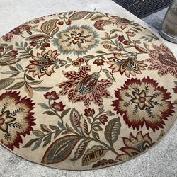 Rug NewCastle 8ft Round Floral & Colorful