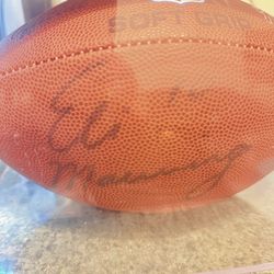 Eli Manning Autographed Football & Picture 
