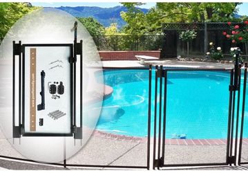 Life Saver Pool Fence DIY Self-Closing Gate Door 30” x 4’ Black – New