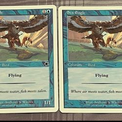 2x MTG Magic The Gathering Card Sea Eagle Creature Bird Blue Starter 1999