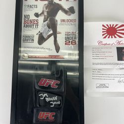 Jon “Bones” Jones Signed UFC Glove In Case With Notarized COA 