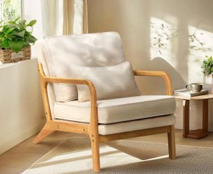COLAMY Modern Accent Chair with with Solid Wood Frame,