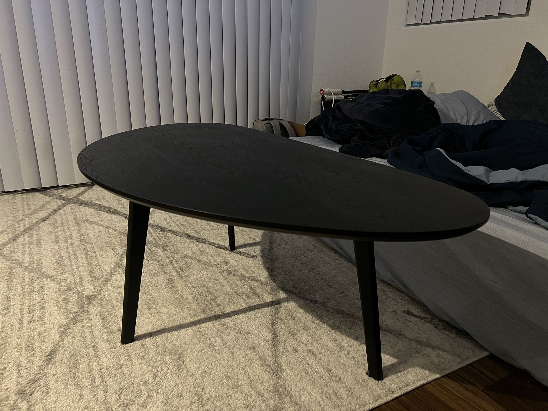 Oval Black Coffee Table