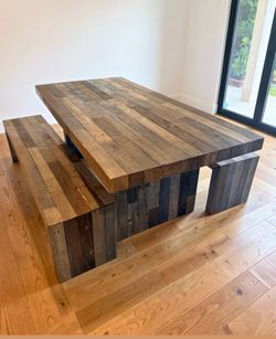 Solid Reclaimed Wood Rectangle Dining Table