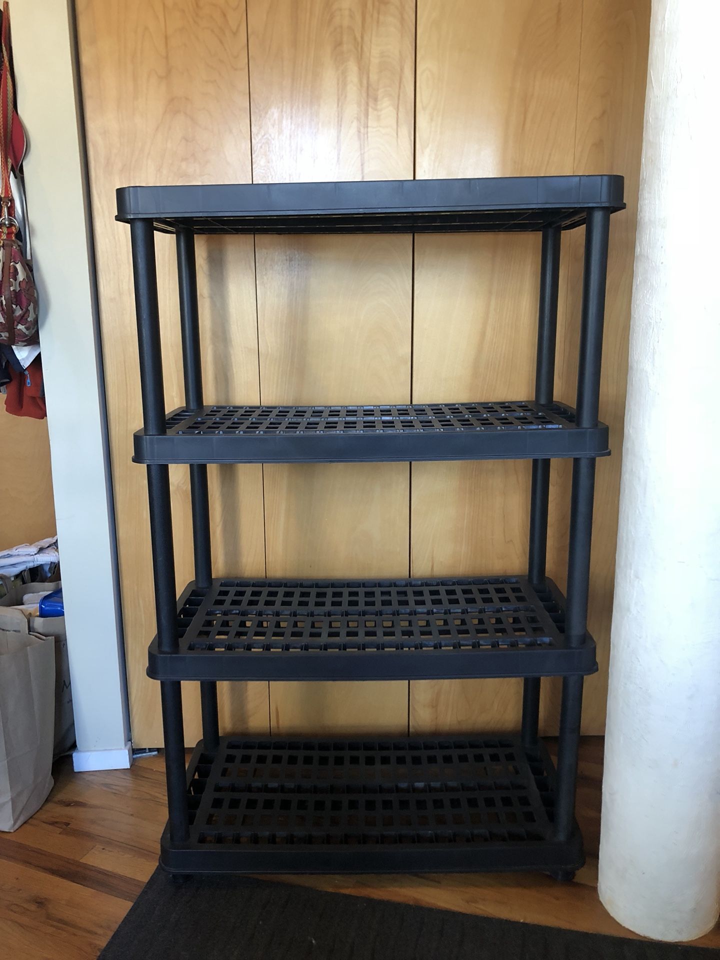 Large plastic shelving unit