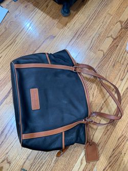 Dooney Burke Brown Tan Leather Tote Handbag Purse Keychain Authentic Authenticity Guaranteed QVC Exclusive