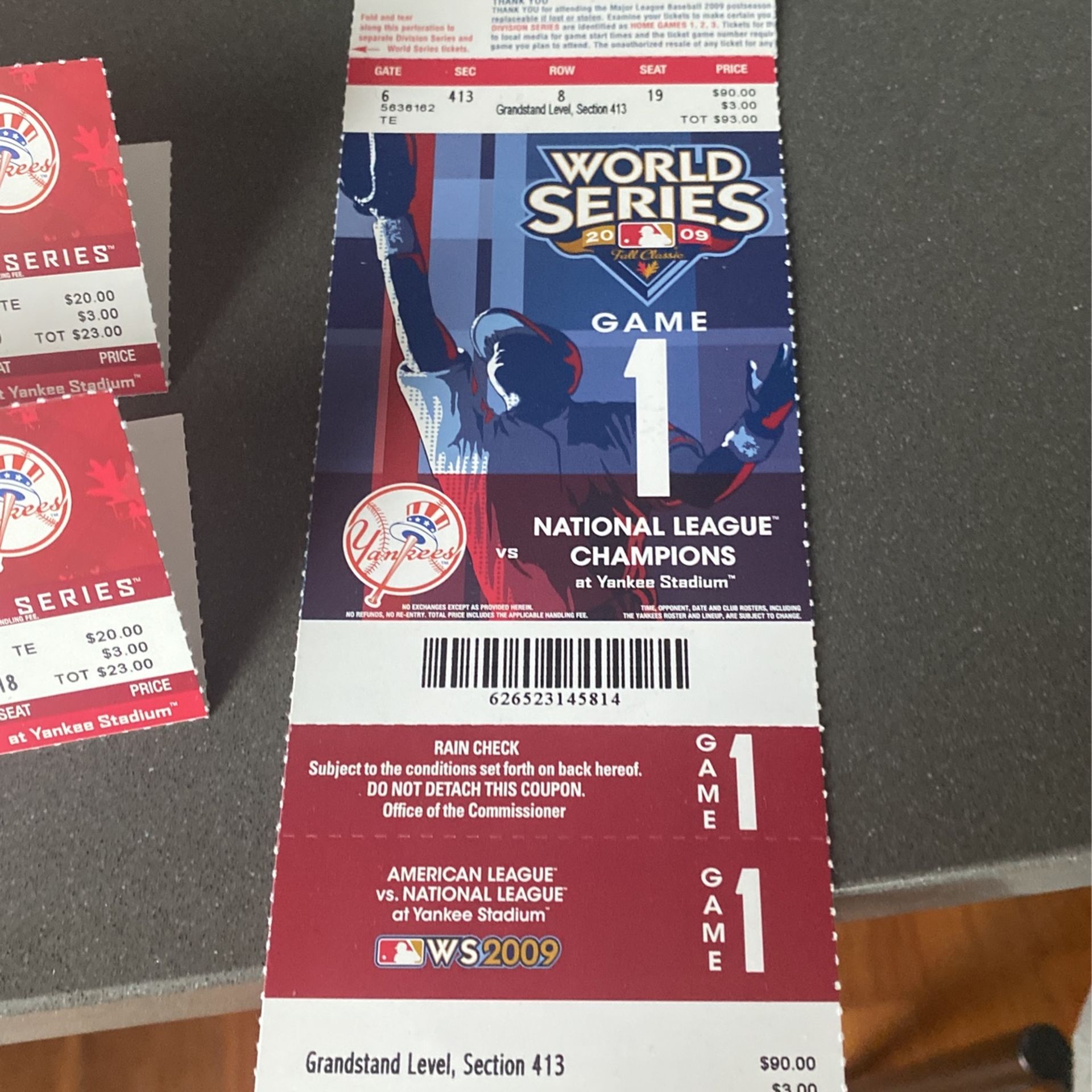2009 Yankees World Series Ticket Stubs