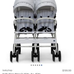 New Grey Baby Gap Double Stroller/ Side By Side 