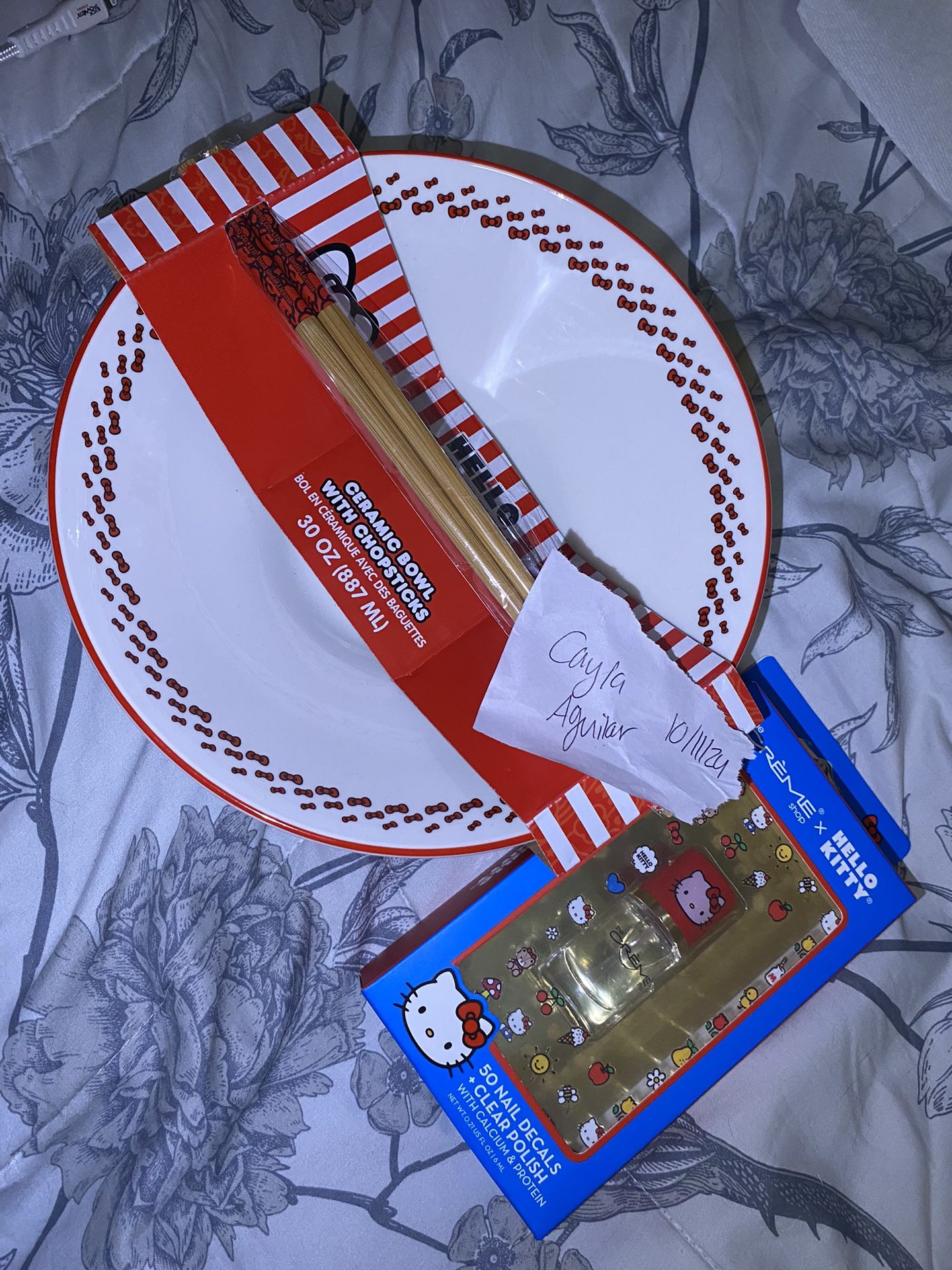 Hello Kitty Bowl And Nail polish