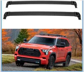 ROSY PIXEL 2PCS Roof Rack Cross Bars Fit for Toyota Sequoia 2023 2024 2025 2026 Roof Luggage Carrier Crossbars Aluminum (Black)