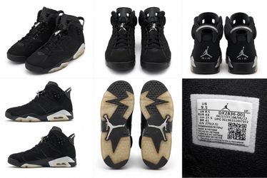 Air Jordan 6 Retro Chrome Black Metallic Silver Size 9.5