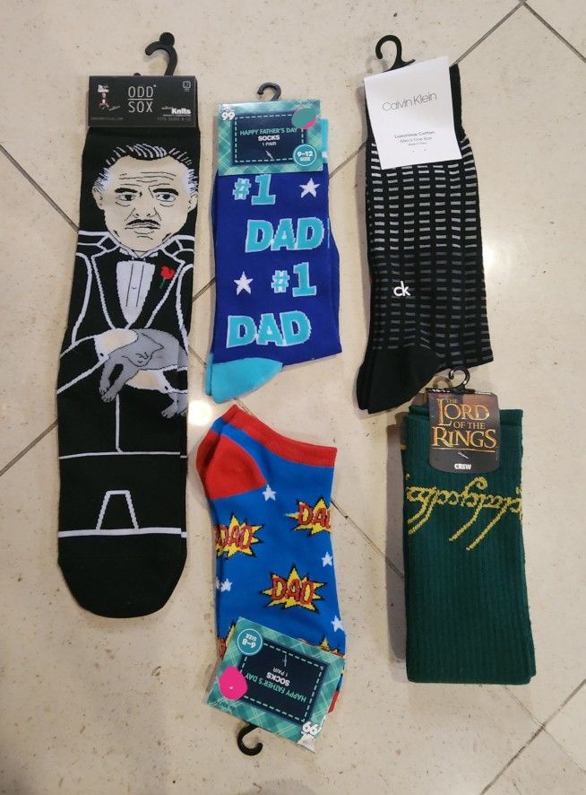 Dad Adult Mens Socks Lot of 5 Pairs Godfather Lord of The Rings