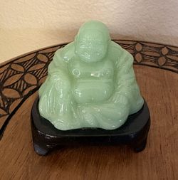 Vintage Lucky Buddha Glass Jade