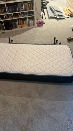 Twin mattress with boxspring and frame