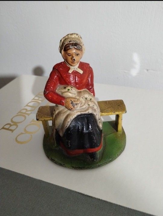 MID CENTURY - CAST IRON BOOKEND / DOOR STOP 5"×4"