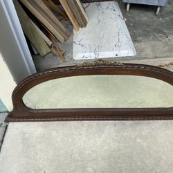 Old Beveld Mirror In Wood Frame