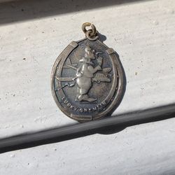 Vintage WW2 lucky gremlin Sterling Pendant