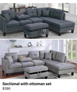 Sectional with ottoman set