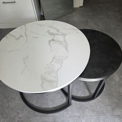 Set Of Black And White Nesting Coffee Tables