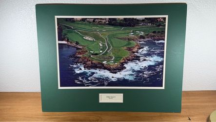 Steve Heit Signed Pebble Beach Golf Photograph – Hole #7 – Matted
