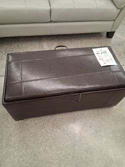 TWO CUBE LEATHER LOOK STORAGE OTTOMAN