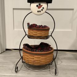 Longaberger Snowman With Baskets