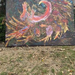 Huge Painting On Canvas And Canvas Stretched 