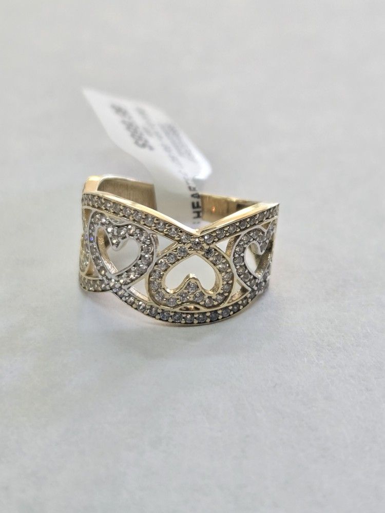 14kt Gold CZ Stone Heart Ring