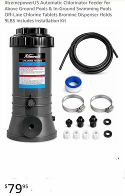 XtremepowerUS Automatic Chlorinator Feeder for Above Ground Pools & In-Ground Swimming Pools Off-Line Chlorine Tablets Bromine Dispenser Holds 9 Lbs i